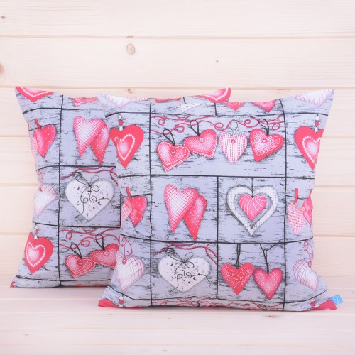 Poszewka z bawełny 40x40 cm Serca 10