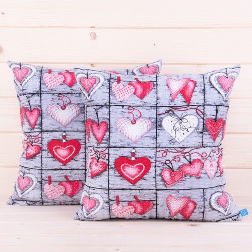 Poszewka z kory 40x40 cm Serca 10
