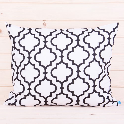 Poszewka z bawełny 40x60 cm Maroko czarne na białym