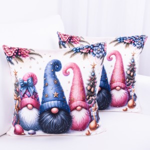 Poszewka świąteczna 45x45 cm Kolorowe skrzaty