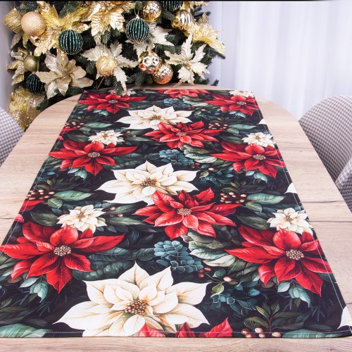 Bieżnik świąteczny drukowany 60x120 cm wzór 966 Gwiazda betlejemska