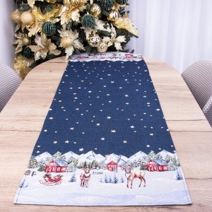 Pas świąteczny gobelinowy 45x140 cm Domki w górach