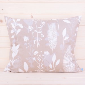 Poszewka z bawełny 50x60 cm Liście na beżu