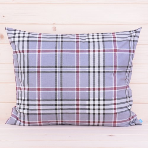 Poszewka z bawełny 50x60 cm Szaro-czarna krata