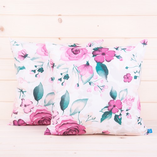 Poszewka z bawełny 40x40 cm Malowane kwiaty 4