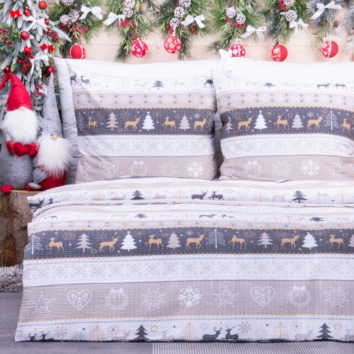Pościel z kory 140x200 cm Świąteczna wzór 8