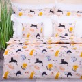 Pościel bawełniana 100x135 cm Kotki na beżu