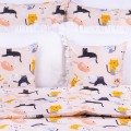 Pościel bawełniana 100x135 cm Kotki na beżu