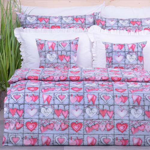Pościel bawełniana 140x200 cm Serca 10