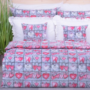Pościel bawełniana 160x200 cm Serca 10