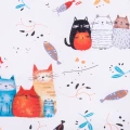 Pościel bawełniana 90x120 cm Kolorowe kotki na kremie