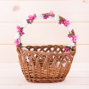 Ozdoba na koszyk Różyczki długie różowe