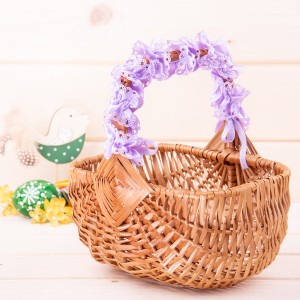 Ozdoba na rączkę koszyka fioletowa