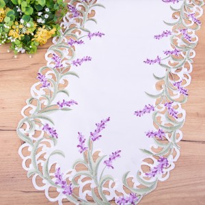 Bieżnik 40x85 cm haftowany H8477 Lawenda owal