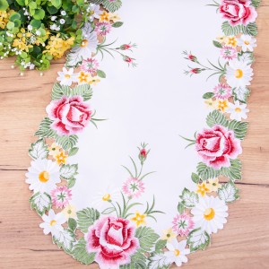 Bieżnik 40x85 cm haftowany H4179 Róże owal
