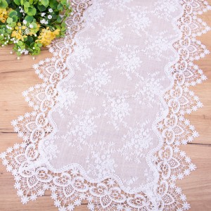 Bieżnik 40x85 cm z gipiurą i haftem KRS18 beżowy prostokąt