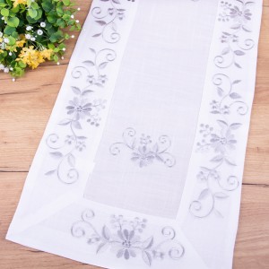 Bieżnik 40x90 cm Szare kwiaty prostokąt