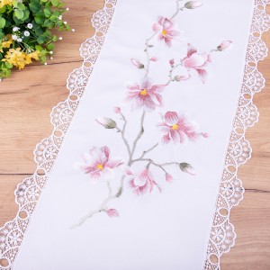 Bieżnik 40x90 cm YM50079L Różowe magnolie + gipiura