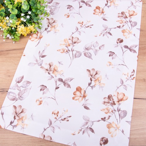 Bieżnik SOFT 50x100 cm 22105/1001 Kwiaty na kremie