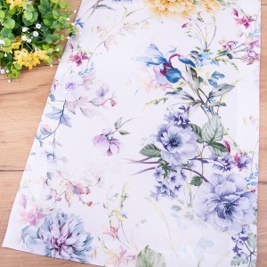Bieżnik Oxford 40x85 cm 400765/002 Kwiaty na biały tle