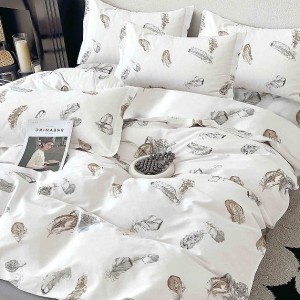 Pościel z bawełny satynowej 200x220 cm M1873 + prześcieradło