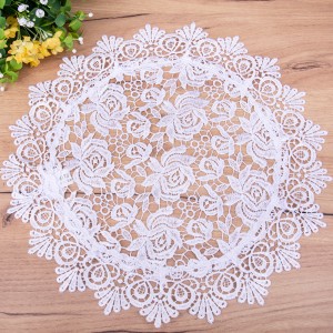 Serwetka koło 40 cm ST626 cała gipiura biała
