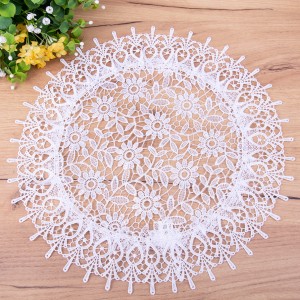 Serwetka koło 40 cm ST619 cała gipiura biała