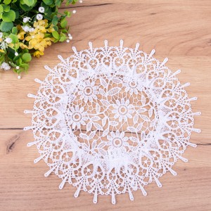 Serwetka koło 30 cm ST619 cała gipiura biała