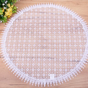 Serwetka koło 50 cm ST620 cała gipiura biała