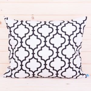 Poszewka z bawełny 70x80 cm Maroko czarne na białym