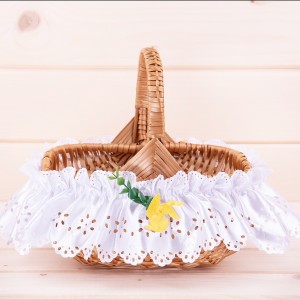 Falbanka na koszyk biała duża wzór 10