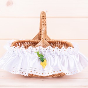 Falbanka na koszyk biała duża wzór 11