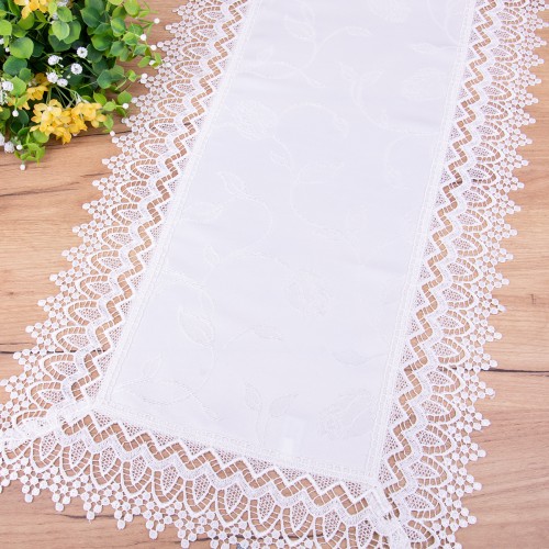 Bieżnik Róża 50x100 cm Ecru prostokąt