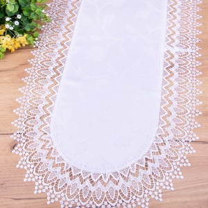 Bieżnik Róża 50x100 cm Biały owal