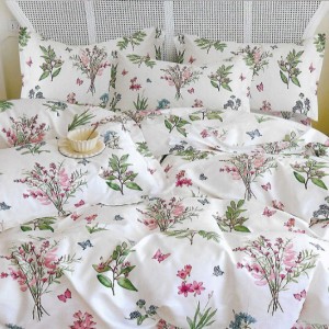 Pościel z bawełny satynowej 200x220 cm M2009 + prześcieradło