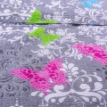 Pościel z kory 160x200 cm Kolorowe motyle na szarym tle