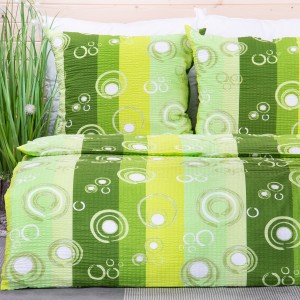 Pościel z kory 140x200 cm Kółeczka na zieleni