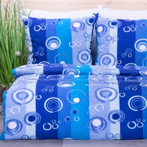 Pościel z kory 160x200 cm Kółeczka na niebieskim