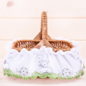 Falbanka na koszyk Baranki srebrne mała