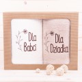 Komplet ręczników 2*70x140 cm z haftem Babcia Dziadek wzór 3 w kolorach: ecru/beż
