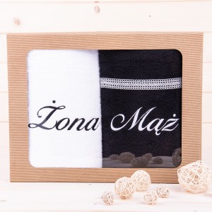 Komplet ręczników 2*70x140 cm Żona Mąż wzór 11