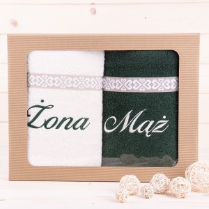 Komplet ręczników 2*70x140 cm Żona Mąż wzór 16