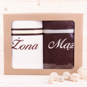 Komplet ręczników 2*70x140 cm Żona Mąż wzór 27