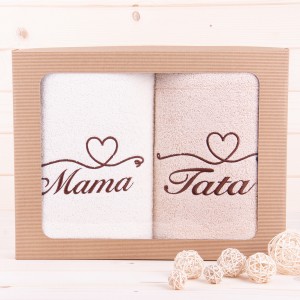 Komplet ręczników 2*70x140 cm Mama Tata