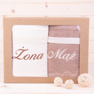 Komplet ręczników 2*70x140 cm Żona Mąż wzór 31
