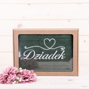 Ręcznik dla Dziadka z haftem 50x100 cm wzór 8 Ciemna zieleń