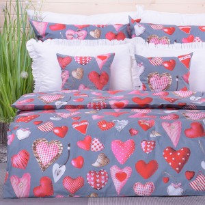 Pościel bawełniana 140x200 cm Serca 7