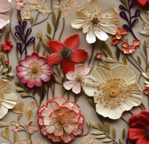 Pas SOFT 40x140 cm 22801/1008 Kwiaty z czerwienią