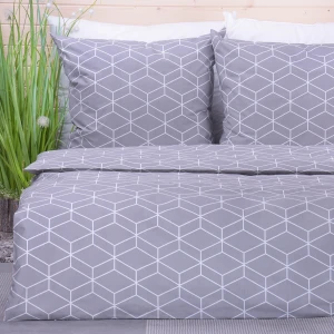Pościel bawełniana 200x200 cm Geometria popiel