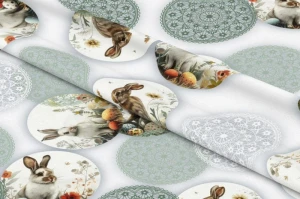 Bieżnik wielkanocny 40x85 cm Zajączki 25024/101 Oxford